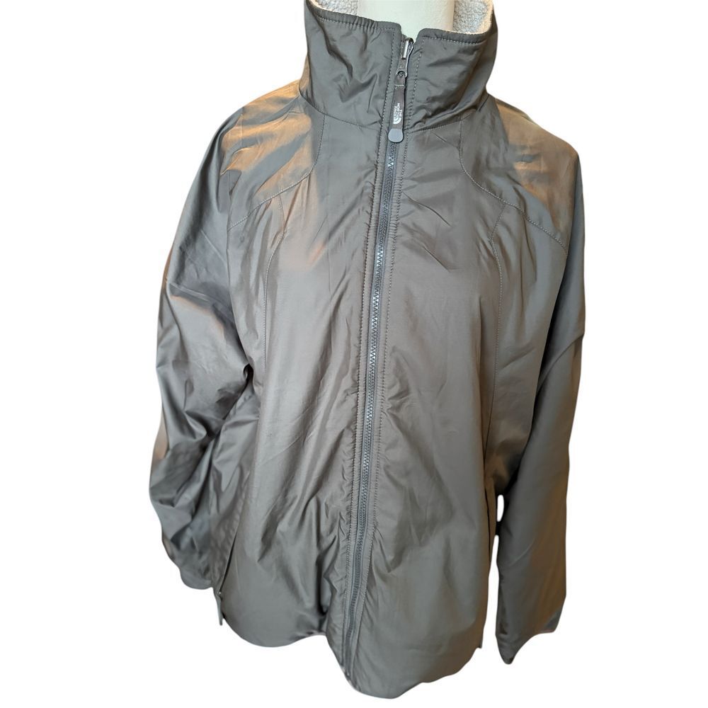 The North Face Men's Sherpa Lined‎ Windbreaker Full Zip Gray Outdoor Shell Men L